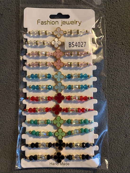 Fashion Jewelry Jewelry - Fashion Jewelry Multicolor Clover Bead Bracelet Set — Gold-Tone Accents